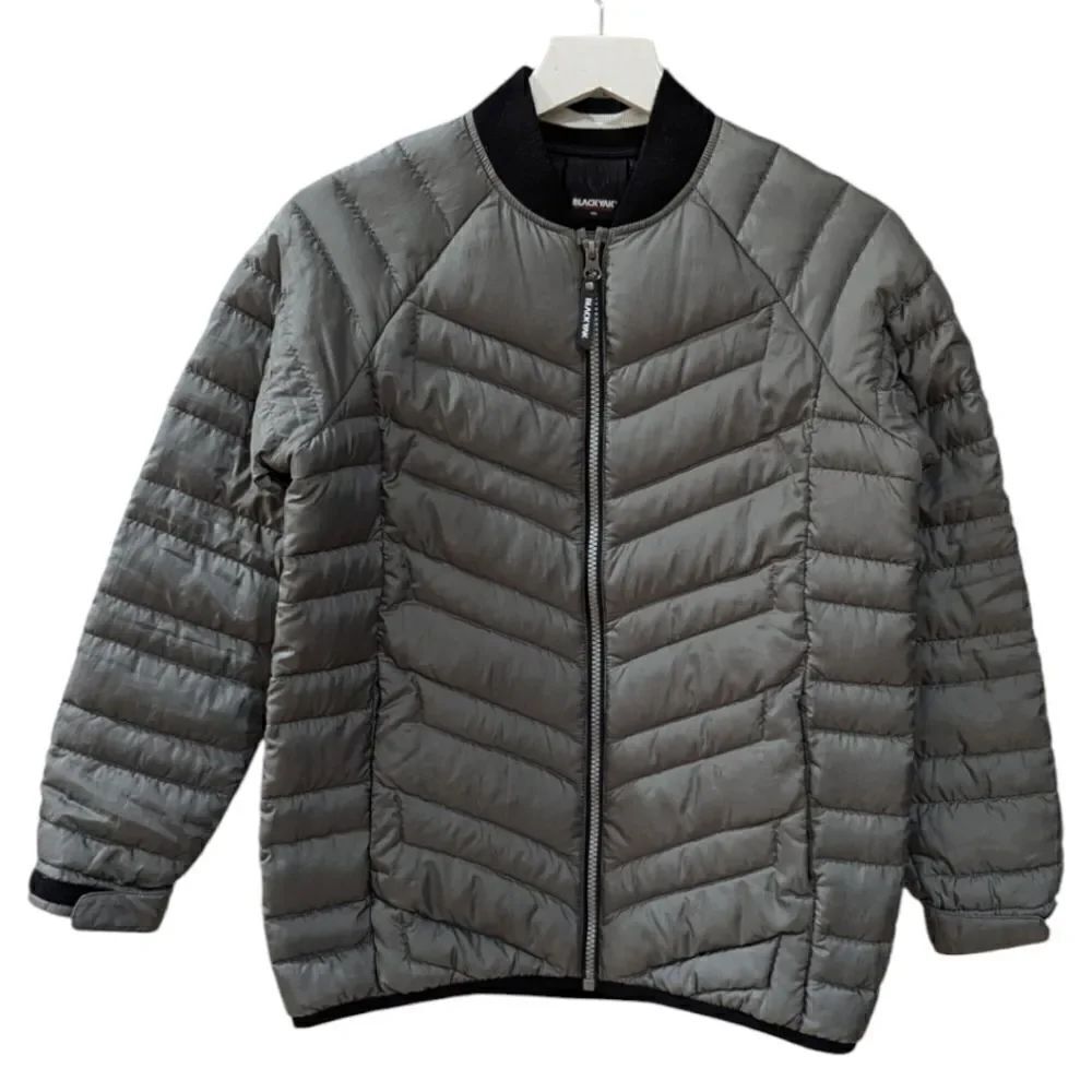 BlackYak Women's XXS 155CM Down Jacket Lightweight Puffer Zip Up Grey
